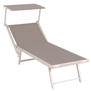 LETTINO POOL CM.186X61X40H C/PARASOLE GRIGIO